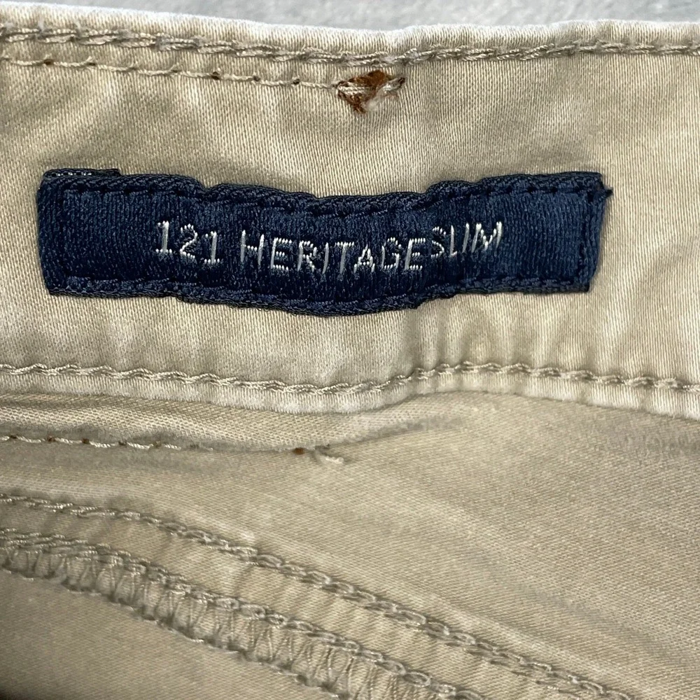 Lucky Brand 121 Heritage Slim Pants Mens 38x32 Khaki Tan Chinos